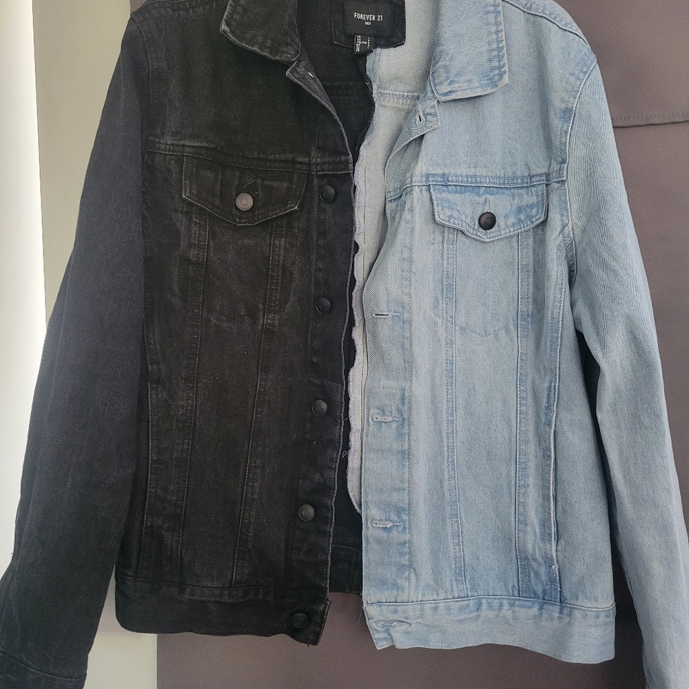 Forever 21 Mens jean jacket/black Large